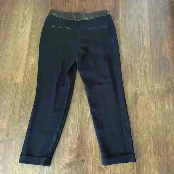 Rag & Bone cropped pants with faux leather on the waist size 4 in black . - Picture 5 of 10